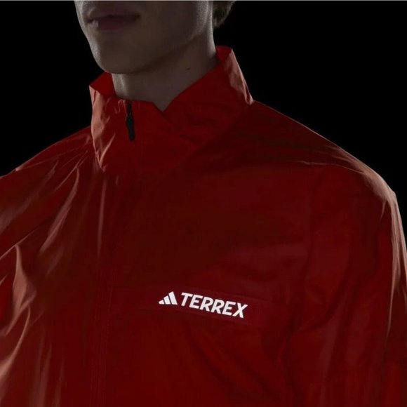 Adidas Terrex Multi Windbreaker Jacket Semi Impact Orange - Men's Size L- NEW! - Picture 3 of 11